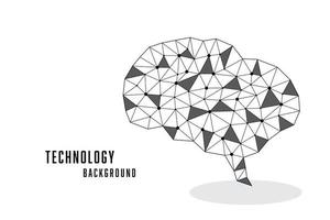 vetor cérebro forma ponto e linha baixo poli. abstrato amassar ponto e linha isolar em branco fundo.