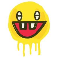 sorridente emoticon pintado usando uma colorida pintura escova vetor
