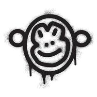 grafite macaco ícone com Preto spray pintura vetor