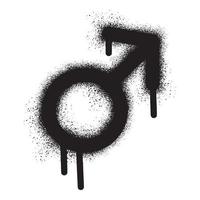 masculino ícone gênero símbolo com Preto spray pintura vetor