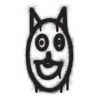 sorridente face emoticon panda grafite panda com Preto spray pintar. vetor