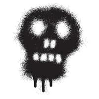 crânio emoticon grafite com Preto spray pintura vetor