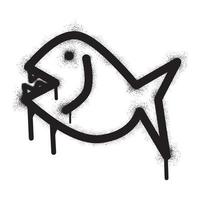 piranha ícone grafite com Preto spray pintura vetor