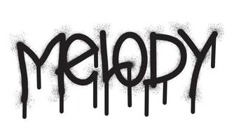 grafite melodia texto com Preto spray pintura vetor