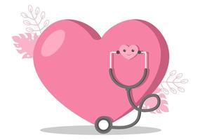 ícones de equipamentos médicos e de saúde em forma de pacote de ilustração de coração em agradecimento a todos os assistentes médicos por lutarem contra o coronavírus e salvarem muitas vidas vetor