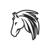 logotipo do uma cavalo dentro Preto e branco vetor estilo.