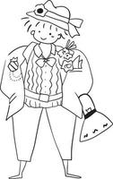 estudante desenho animado rabisco kawaii animê coloração página fofa ilustração clipart personagem chibi mangá quadrinho desenhando linha arte livre baixar vetor