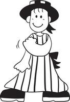 menina desenho animado rabisco kawaii animê coloração página fofa ilustração clipart personagem chibi mangá quadrinho desenhando linha arte livre baixar vetor