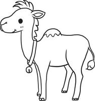 camelo animal desenho animado rabisco kawaii animê coloração página fofa ilustração desenhando grampo arte personagem chibi mangá quadrinho vetor
