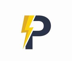 p energia logotipo ou carta p elétrico logotipo vetor