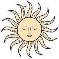 místico Sol ilustração vetor