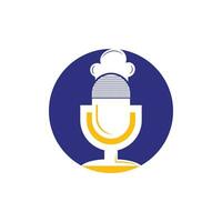 chefe de cozinha podcast vetor logotipo Projeto modelo.