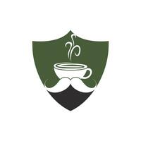 bigode café vetor logotipo Projeto modelo. criativo café fazer compras logotipo conceito.