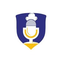 chefe de cozinha podcast vetor logotipo Projeto modelo.