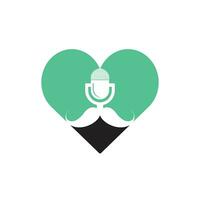 modelo de design de logotipo de podcast de cavalheiro. ícone de podcast de bigode. vetor