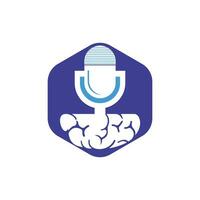 design de logotipo de podcast cerebral. ilustração em vetor modelo de logotipo de negócios de entretenimento de transmissão.