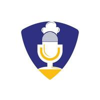 chefe de cozinha podcast vetor logotipo Projeto modelo.