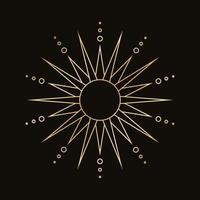 ouro boho celestial Sol ícone logotipo. simples moderno abstrato Projeto para modelos, impressões, rede, social meios de comunicação Postagens vetor