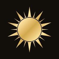 dourado celestial Sol ícone logotipo. simples moderno abstrato Projeto para modelos, impressões, rede, social meios de comunicação Postagens vetor