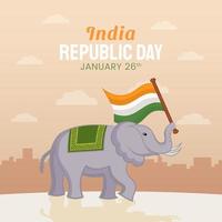 ilustração desenhada à mão do dia da república indiana vetor