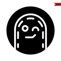 ícone de glifo de emoticon vetor