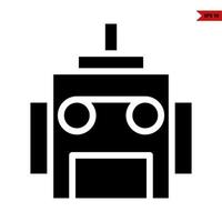 ícone de glifo de robô vetor