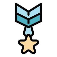 Estrela medalha classificação ícone vetor plano