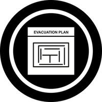 ícone de vetor de plano de evacuação