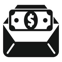 enviar dinheiro ícone simples vetor. dinheiro benefício vetor