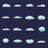 nuvens ícones conjunto vetor adesivo