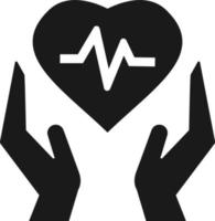 saúde, coração, seguro, médico ícone - vetor. seguro conceito vetor ilustração. em branco fundo