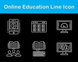 conjunto de ícones vetoriais de educação online vetor