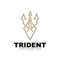 tridente logotipo, vetor Magia lança do Poseidon Netuno, triton rei projeto, modelo ícone marca ilustração