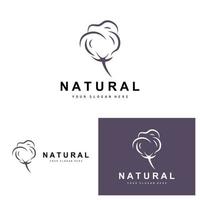 algodão logotipo, natural biológico orgânico plantar projeto, beleza têxtil e roupas vetor, suave algodão flores vetor