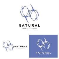 algodão logotipo, natural biológico orgânico plantar projeto, beleza têxtil e roupas vetor, suave algodão flores vetor