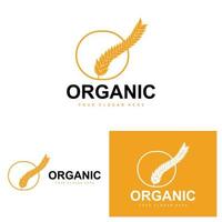 trigo arroz logotipo, agrícola orgânico plantas vetor, luxo Projeto dourado padaria ingredientes vetor