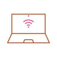 ícone de vetor de laptop conectado exclusivo