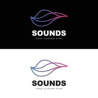 logotipo de onda sonora, design de equalizador, vibração de onda de música, ícone vetorial simples com estilo de linha vetor