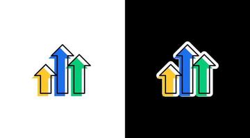 seta acima crescimento marketing colorida aumentando ícone Projeto vetor