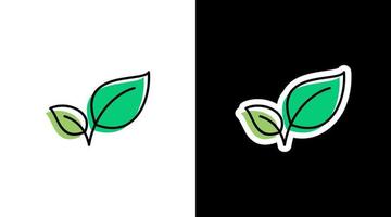 verde folhas de Meio Ambiente logotipo ícone adesivo vetor