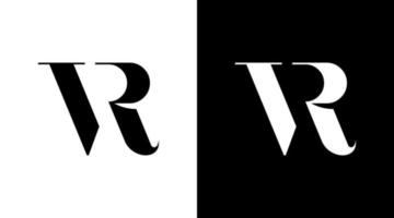 carta vr inicial logotipo monograma ícone Projeto conceito vetor
