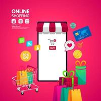 conectados compras idéia vetor ilustração