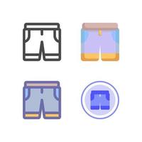 pacote de ícones de calças shorts isolado no fundo branco. para o design do seu site, logotipo, aplicativo, interface do usuário. ilustração de gráficos vetoriais e curso editável. eps 10. vetor
