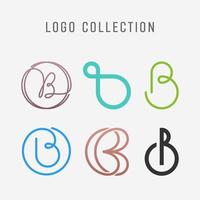 criativo carta b logotipo ícone definir. Projeto para o negócio do luxo, elegante, simples. vetor