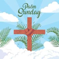 palm sunday em design plano vetor