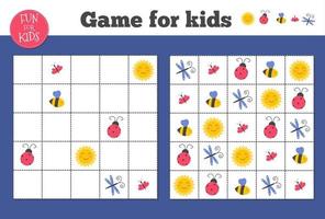 sudoku. crianças e mosaico matemático adulto. quadrado mágico. jogo de lógica. vetor