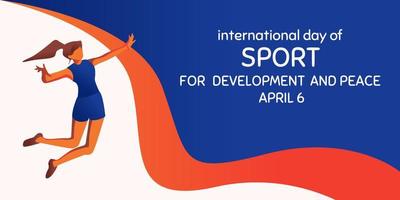 dia internacional do esporte para ilustração vetorial de desenvolvimento e paz. adequado para pôster, banners, campanha e cartão de felicitações. vetor