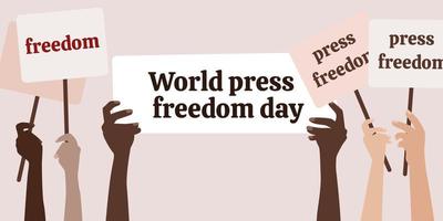 mundo pressione liberdade dia conceito vetor ilustração. mundo pressione liberdade dia ou mundo pressione dia para levantar consciência do a importância do liberdade do a imprensa.