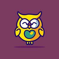mão desenhado fofa coruja desenho animado logotipo ícone ilustração pássaro personagem mascote desenho animado rabisco kawaii desenhos vetor