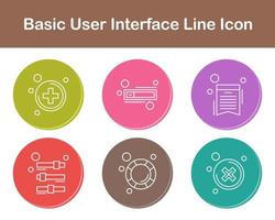 básico do utilizador interface vetor ícone conjunto